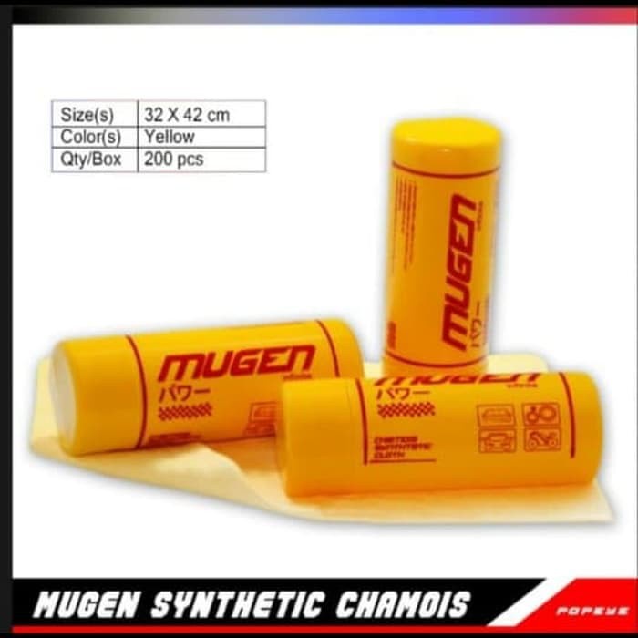 Kanebo MUGEN Jumbo Serat + Tabung / Kain Lap Plas Chamois Serat / Canebo Besar / Kain Mobil Motor