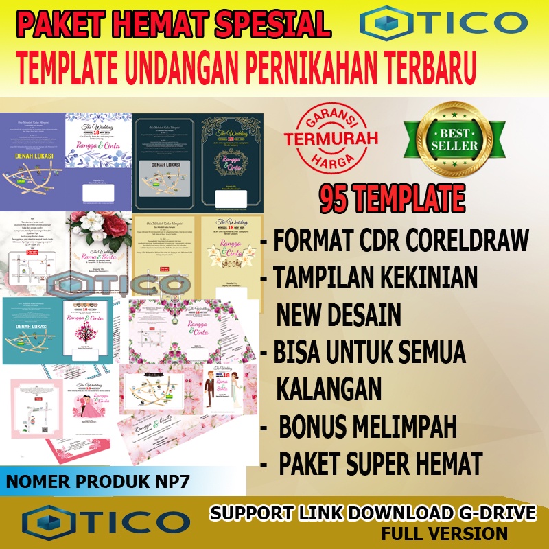 Paket Template Desain Undangan Pernikahan New Desain Kekinian CDR Usaha Percetakan Multimedia Termurah Terlaris NP7