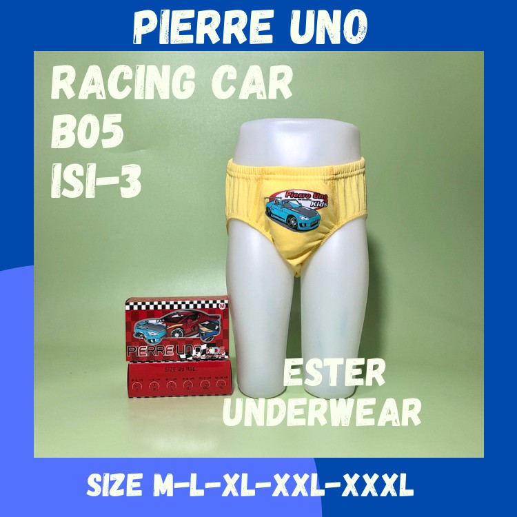 Celana Dalam anak laki-laki Pierre Uno B05 Racing car 1 Box Isi-3 pcs