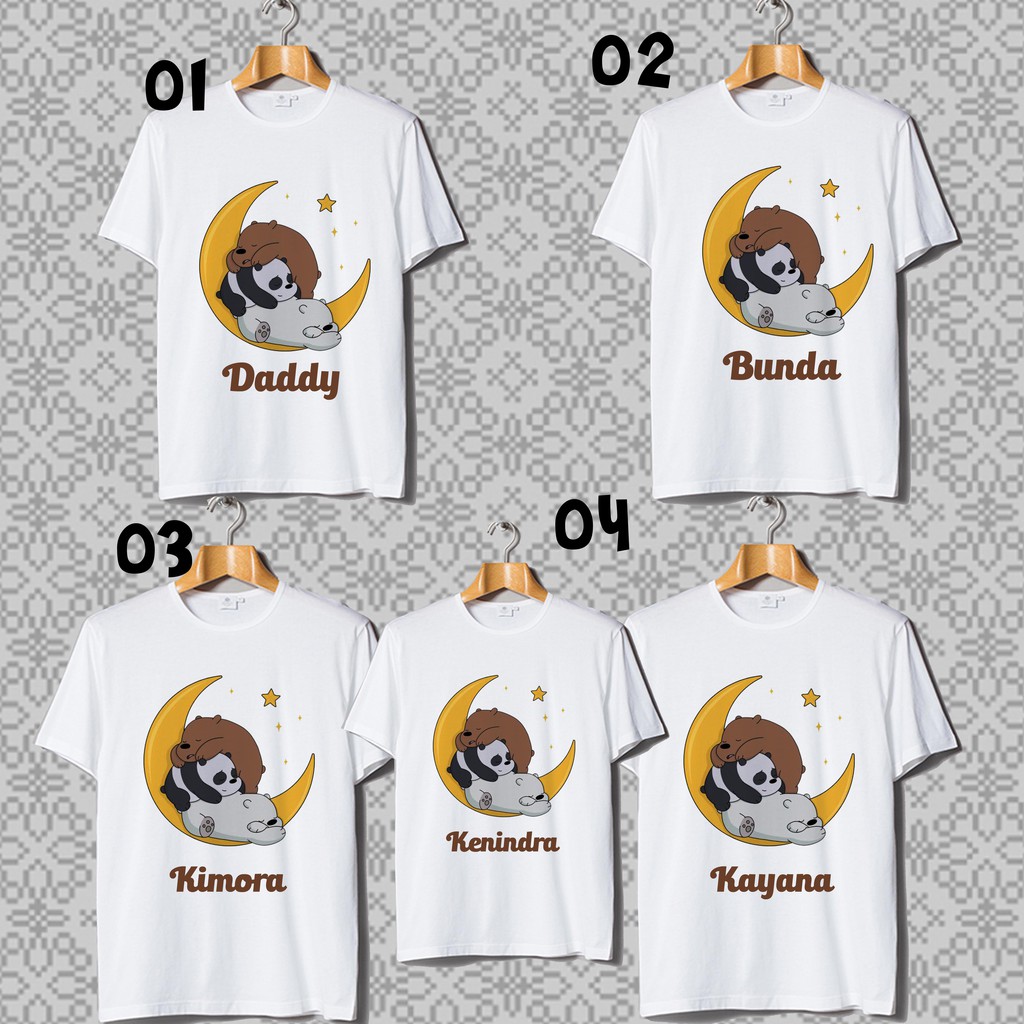 Kaos We Bare Bears Premium | Kaos We BAre Bears Family | Kaos Pan Bear | Ice Bear | grizly
