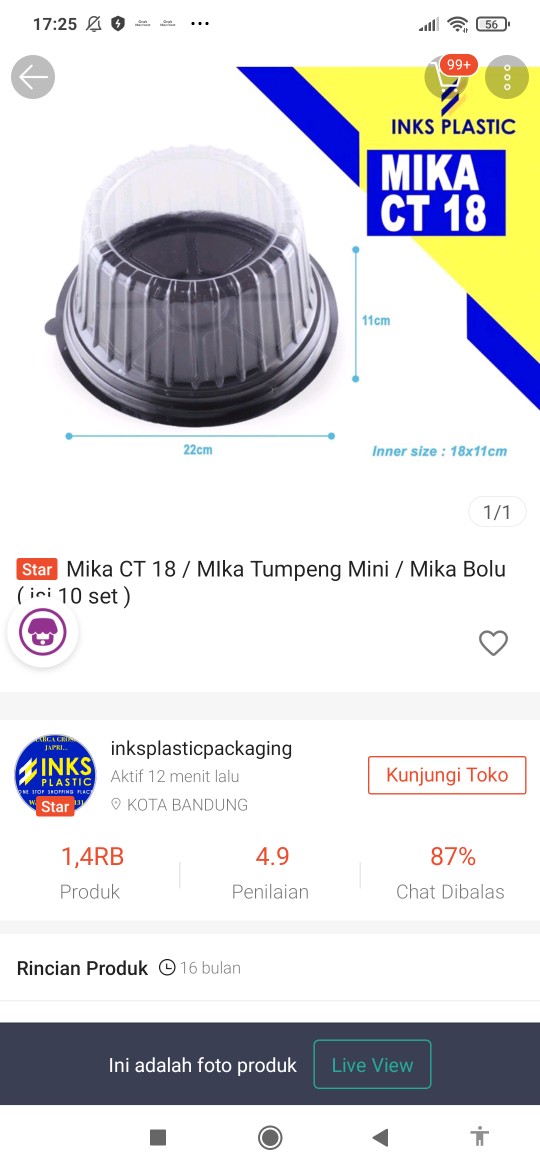 Mika Ct 18 / Mika Tumpeng Mini / Mika Bolu ( Isi 10 Set )
