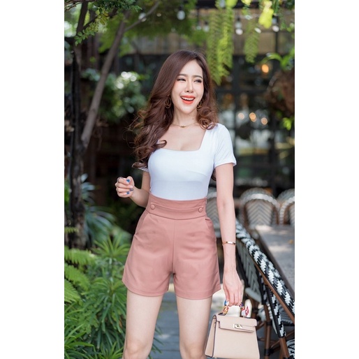 CELANA PENDEK BEWRY HIGHWAIST VASIASI KANCING DUA IMPORT BANGKOK (CLBRY014)