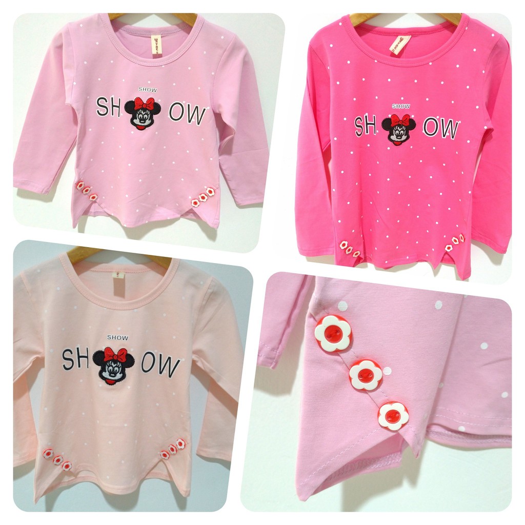 Blus Kaos Anak Perempuan Import 1 tahun 5 tahun