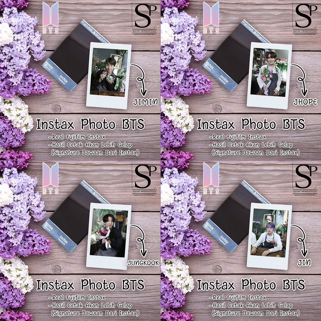 Cetak Foto BTS Instax Fujifilm Plus Nama Personil