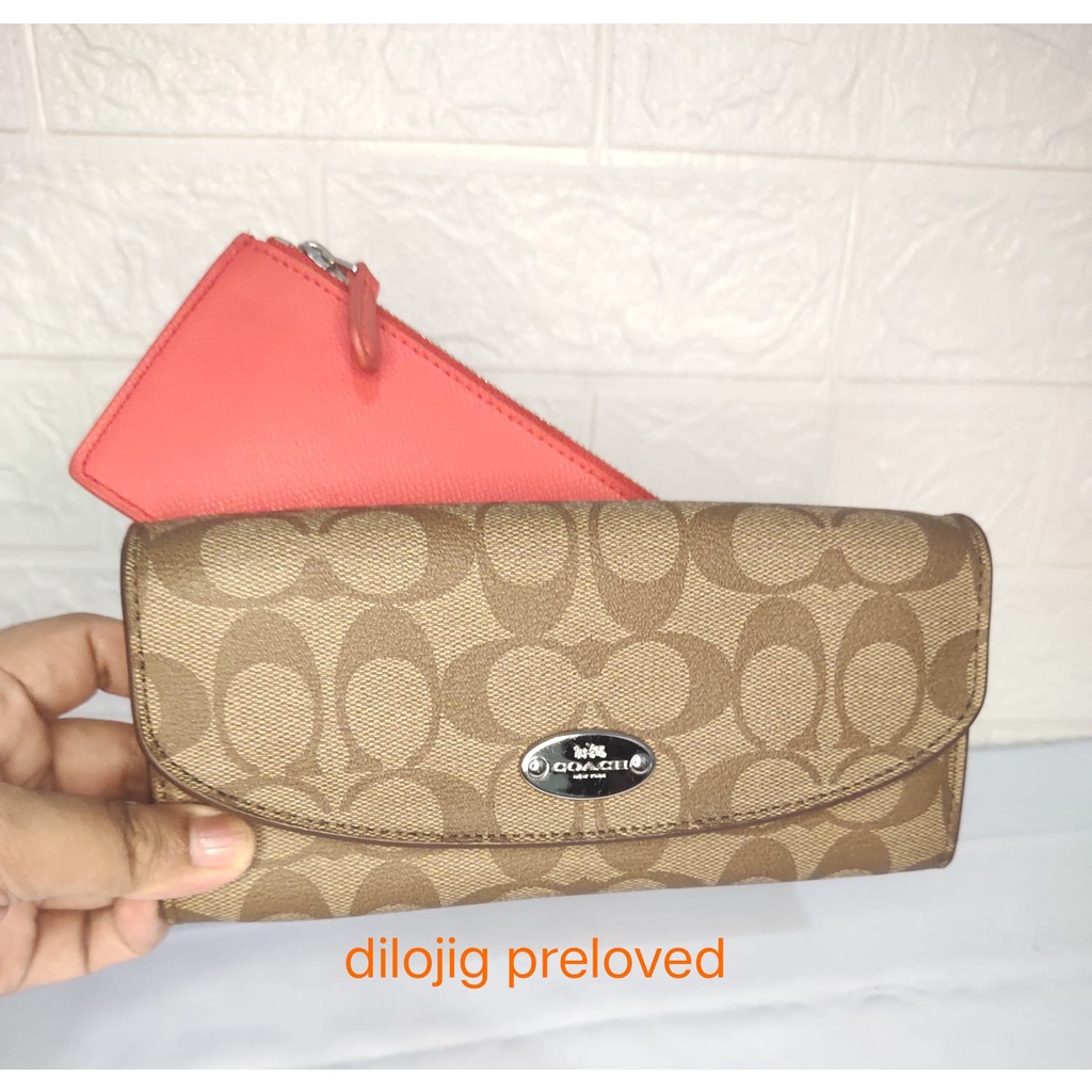 preloved dompet wanita coach signature original