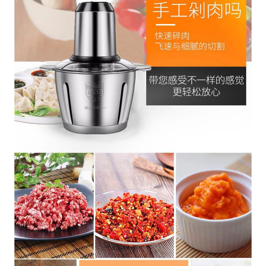 [JUALSEMUA18](89)Blender Elektrik Penggiling Daging Stainless Steel 3LT &amp; 2LT  Cappa Chopper Electri