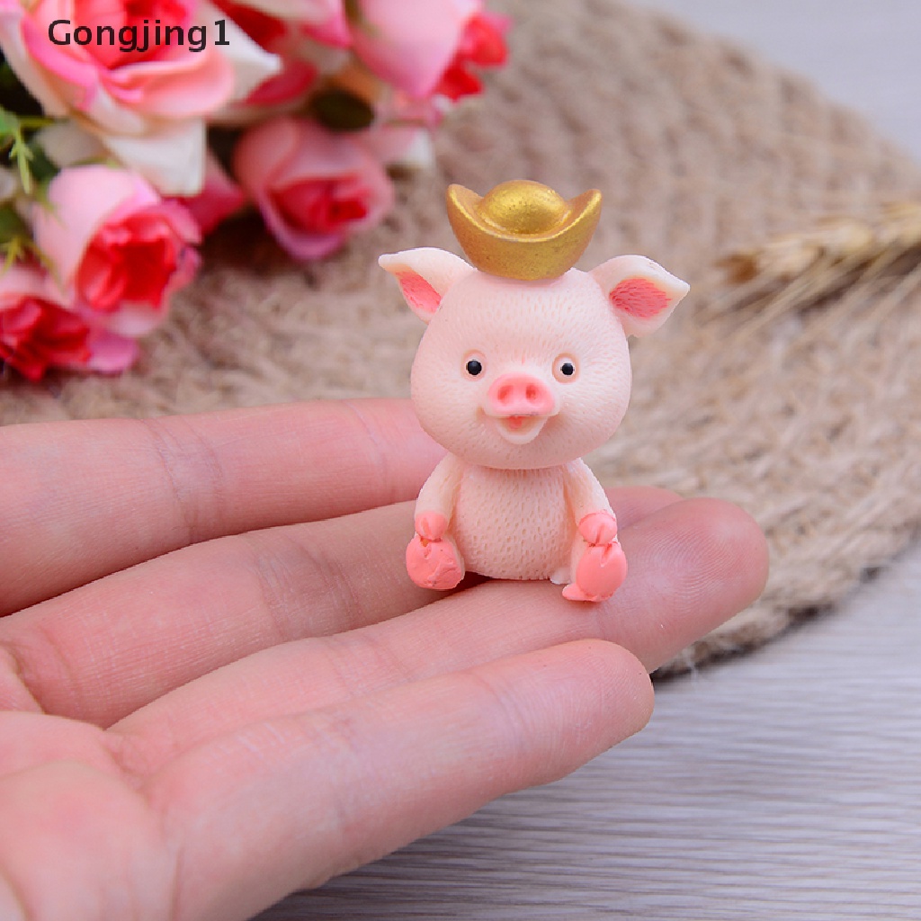 Gongjing1 5pcs / set Miniatur Babi Lucu Untuk Dekorasi Taman Peri Diy