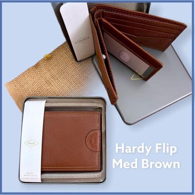Dompet fossil cowok hardy bf flap id medium brown Star Seller Termurah