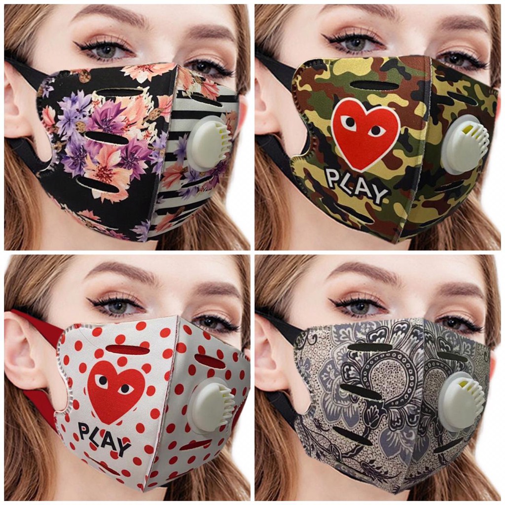 Masker Kain 2 Lapis Respirator Batik Bunga / Masker Respirator 2 Lapis