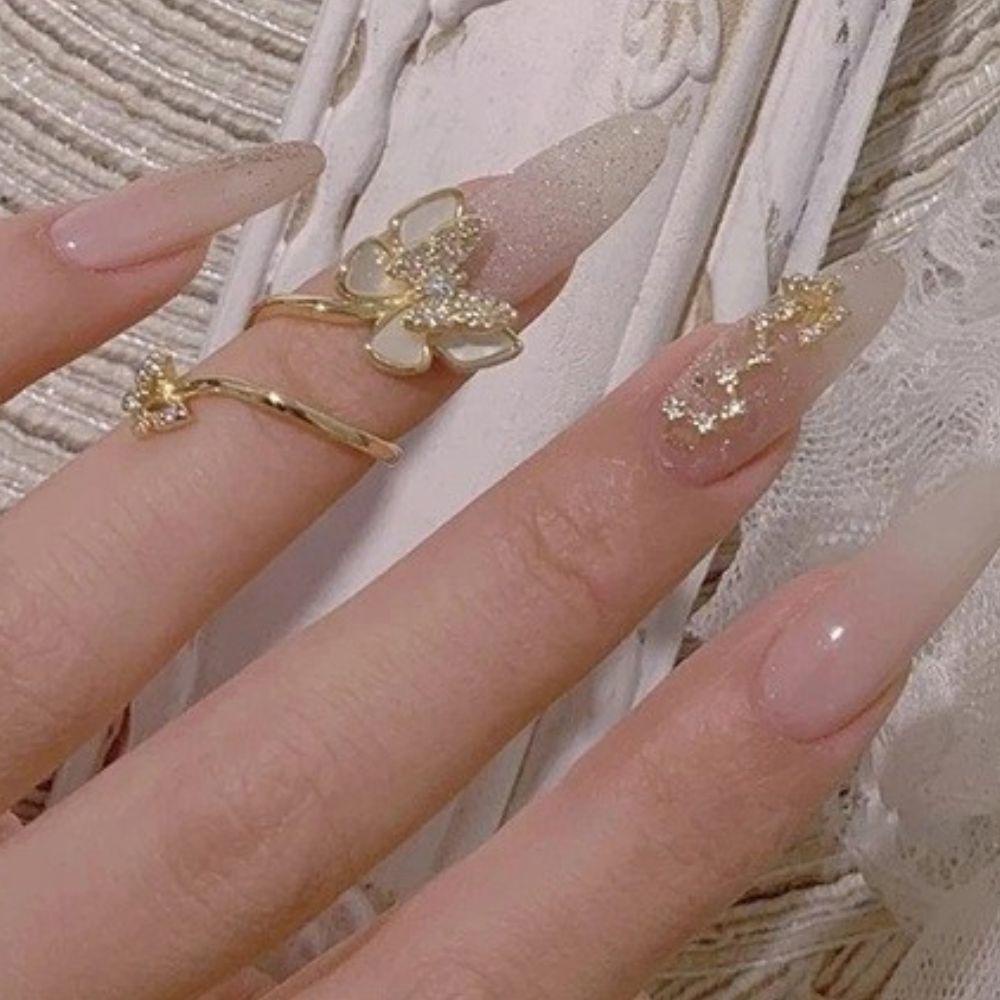 AUGUSTINA Agustina Wanita Pesona Kuku Gadis Mengkilap Kuku Kecantikan Kuku Salon Manikur Aksesoris DIY Bahan Kuku 3D Dekorasi Kuku