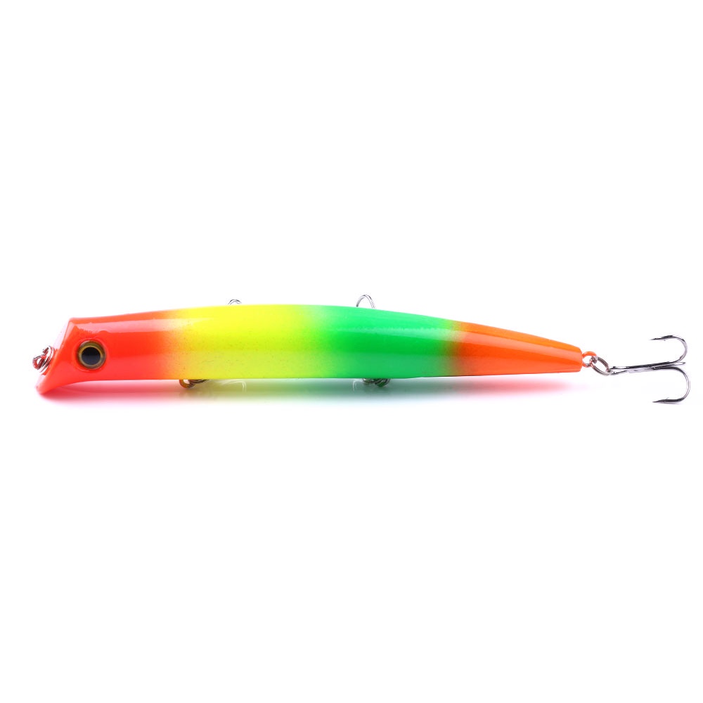 HENGJIA 10PCS/Lot Umpan Pnacing 12cm 17g Popper Fishing Lures Tackle Fake Fish Bait Topwater Artificial Bait Laser Lure Ikan