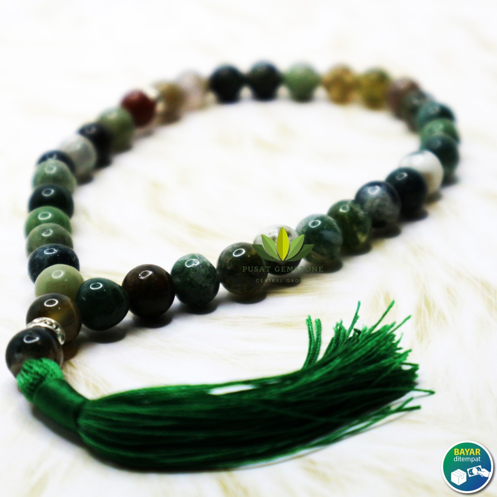 Tasbih Batu Lumut Suliki 33 Butir Natural