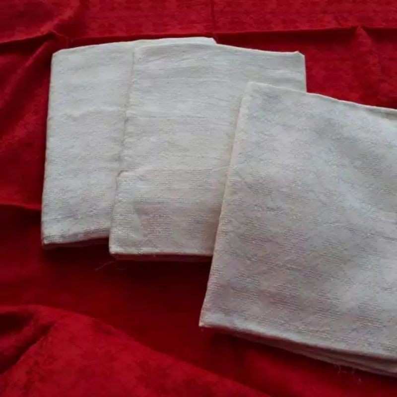 Kain batik dobi polos warna putih tulang