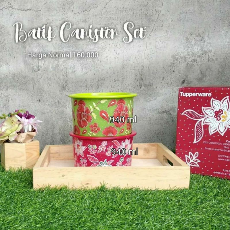 Toples Tupperware Batik Canister Set