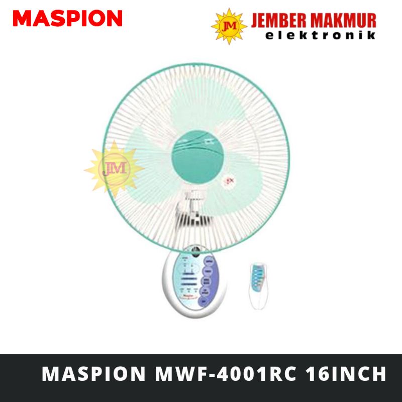 Maspion MWF-4001RC Aromatic Wall Fan Kipas Angin with Remote [16 Inch/40 cm]
