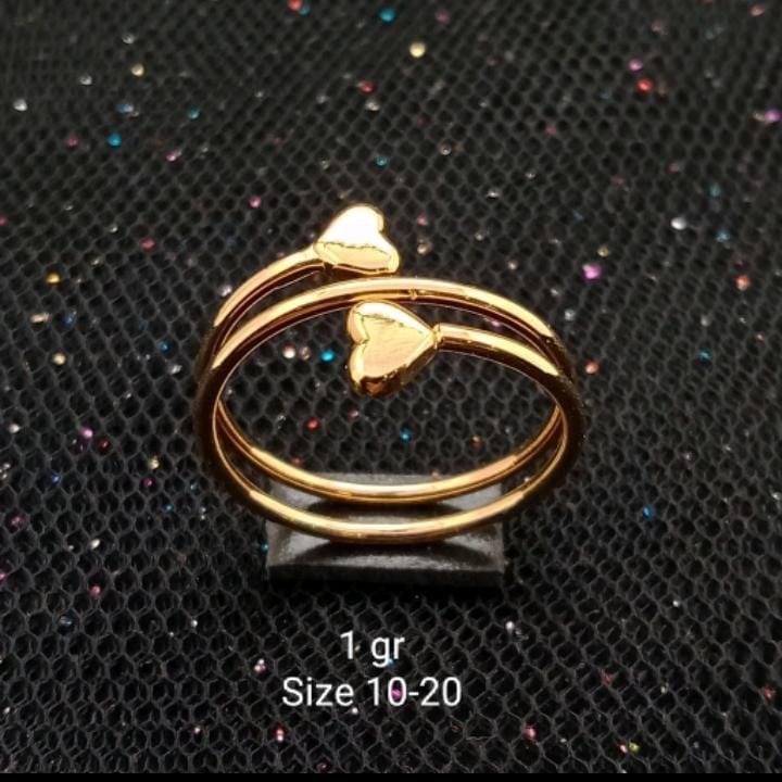 Cincin emas 17K kadar 750 - model spiral hati tinju berat 1 gram - CMS100000013