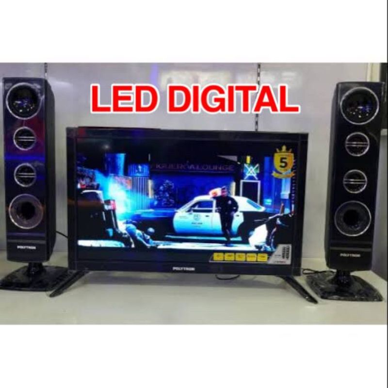 LED POLYTRON DIGITAL 24 INCHI TV LED DIGITAL 24 inch USB Movie HDMI DVB-T2 PLD24TV1855 + SPEAKER TOWER DIGITAL TERBARU