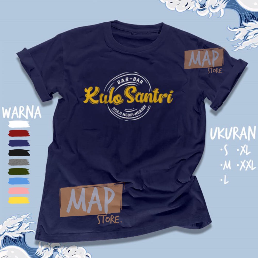 Kaos Kulo Santri Ngaji Ngopi Ngabdi - Baju Distro Islami Dakwah Muslim | MS5024