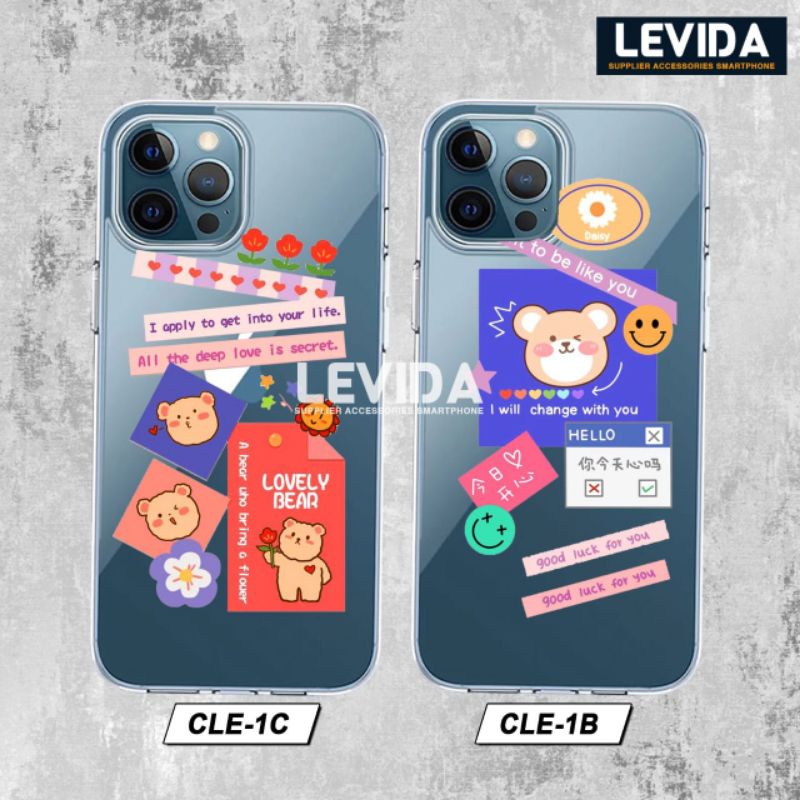 Realme C1 Realme C11 Realme C11 2021 Realme C12 Realme C15 Softcase Clear Gambar Case Karakter Cle01 Cle02 Clemac03 Case Bening  LEVIDA