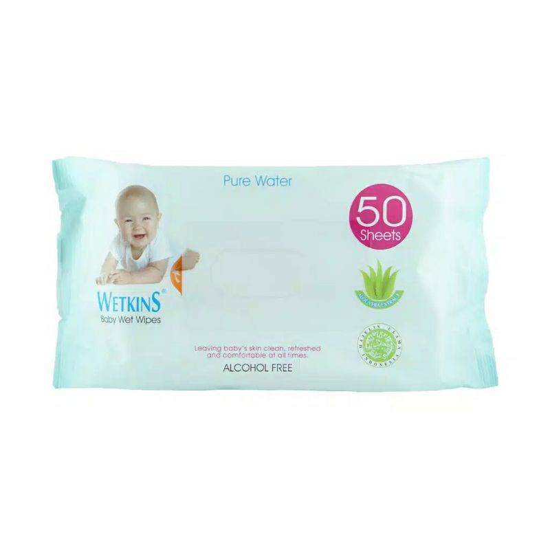 Wetkins Antiseptic Wet Wipes Baby Blue 50'S Buy 1 Get 1