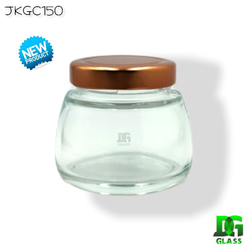 JKGC150 botol jar toples kaca pendek 150ml/jar puding/susu/youghurt