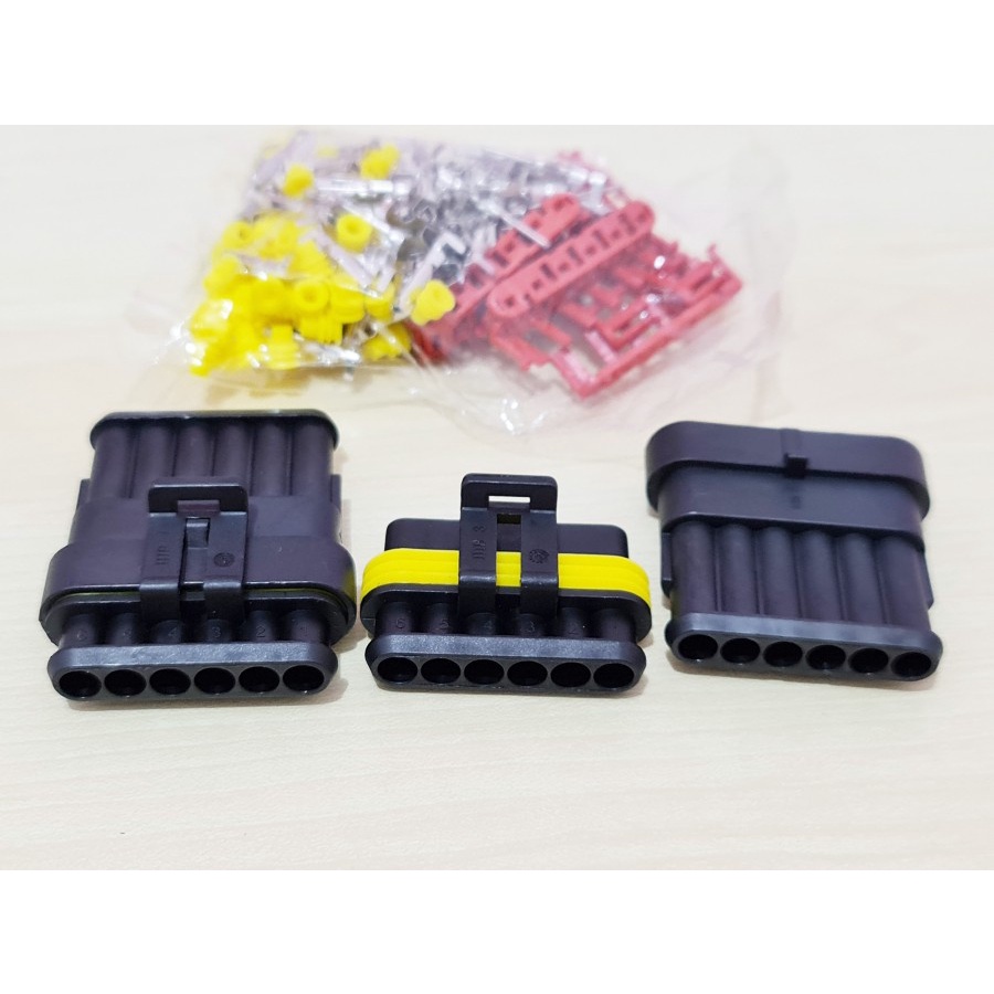 Soket 6 pin isi 10 set Konektor Kabel Anti Air Socket Waterproof 6Pin
