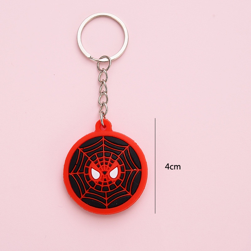 1 Pc Gantungan Kunci Boneka Avengers Iron Man Spider Man Captain America Bahan PVC Dengan Tali Untuk Dekorasi