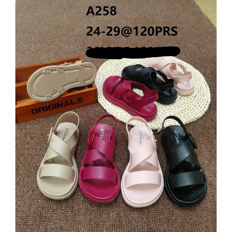 PROMO NGABISIN STOCK - SANDAL ANAK JELLY TALI BIG 258 IMPORT / Sandal Anak Perempuan Karet Jelly Import Tebal