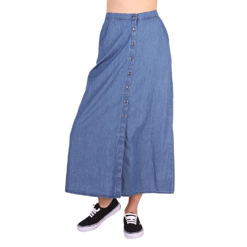 Ninety degrees rok panjang jeans denim  remaja