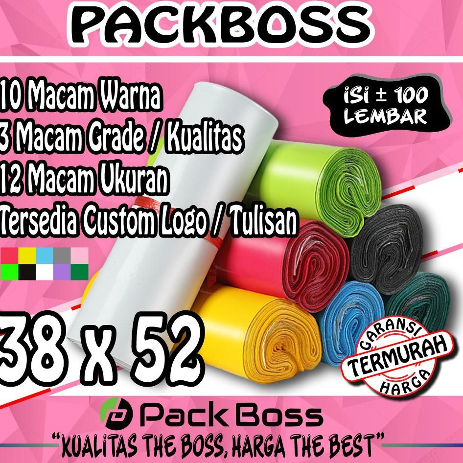 

POLYMAILER PACKBOSS 38X52 ISI ±100 *KUALITAS TEBAL, HARGA PABRIK * ➮