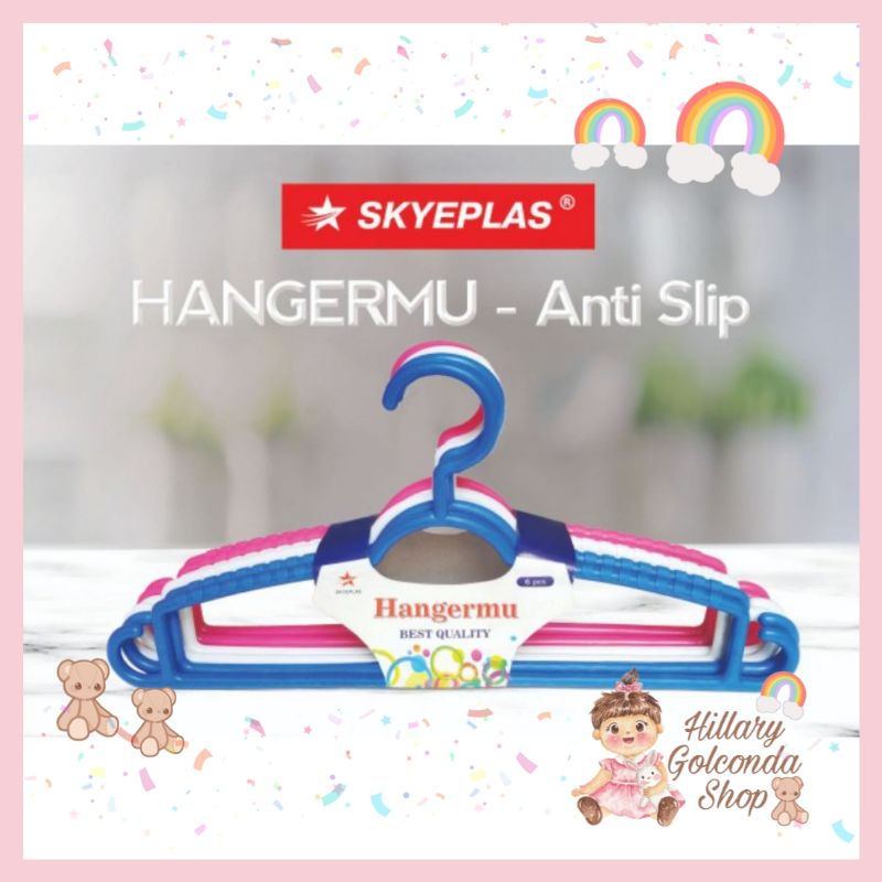 Hanger baju plastik murah 1pak isi 6/ Hanger lemari