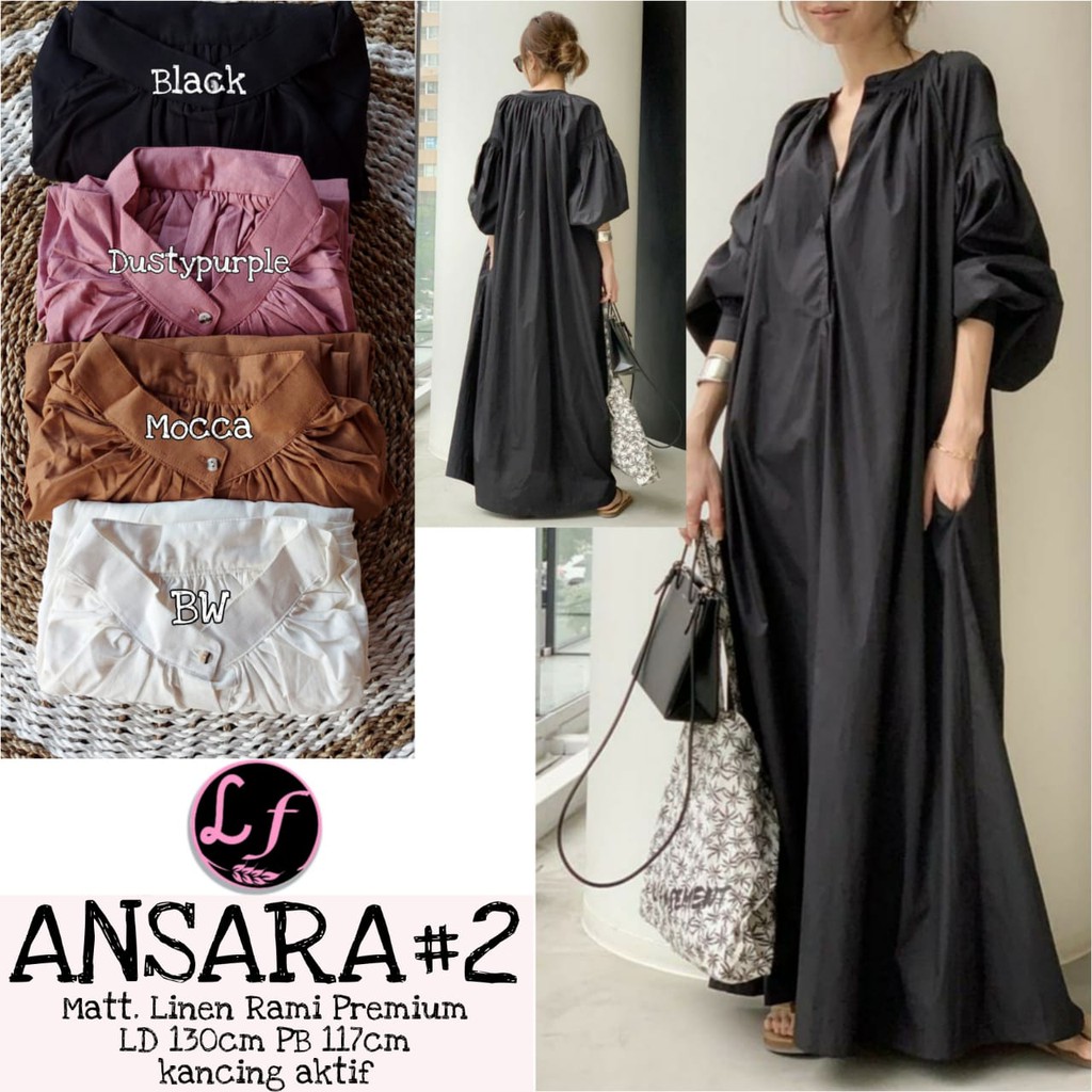 ANSARA #2 MAXY DRESS LINEN RAMI PREMIUM LD 130 GAMIS JUMBO BUSUI GAMIS HARIAN IBUIBU GAMIS HAMIL DRE