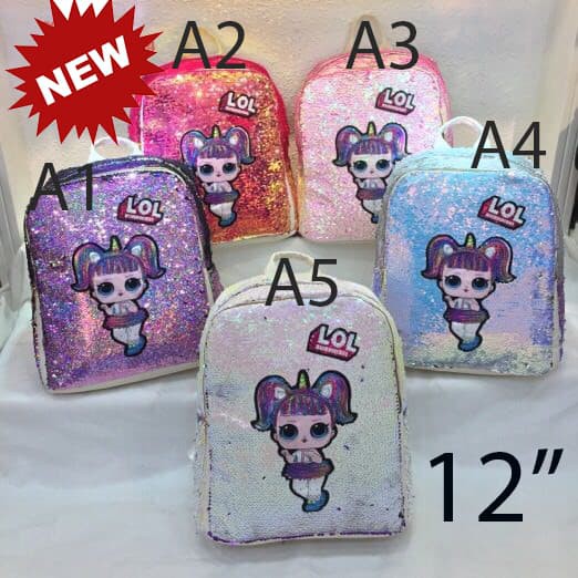 Tas Sekolah Anak Sd Perempuan Garsel Fuj 6521 PW610 New Tk Backpack Sequin Lol Import Payet Manik2
