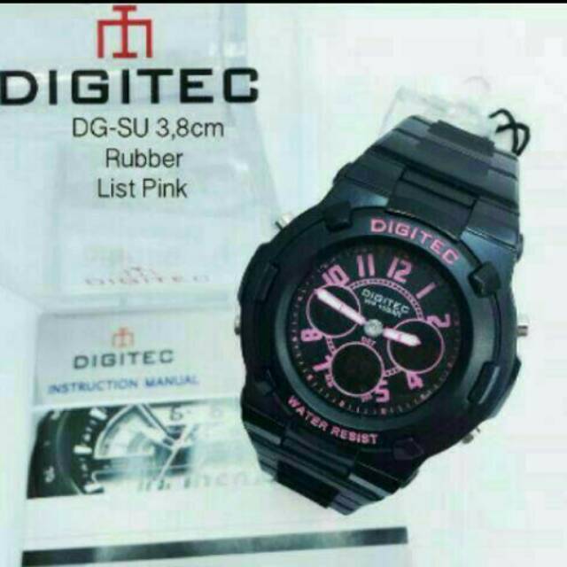 Jam Tangan Sporty Wanita Digitec Black List Pink