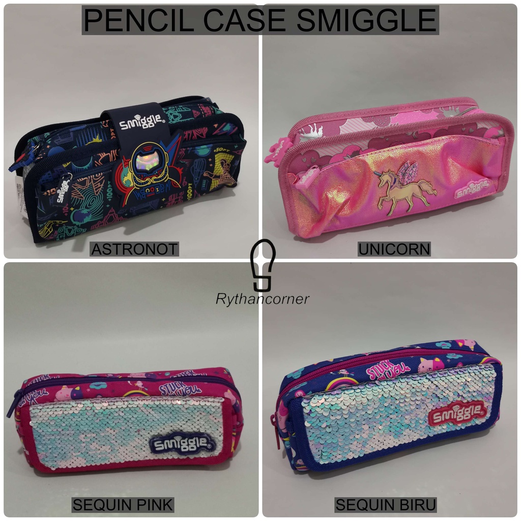 KOTAK PENSIL PENCIL CASE SMIGGLE SEQUIN / THREEFOLD / KAIN