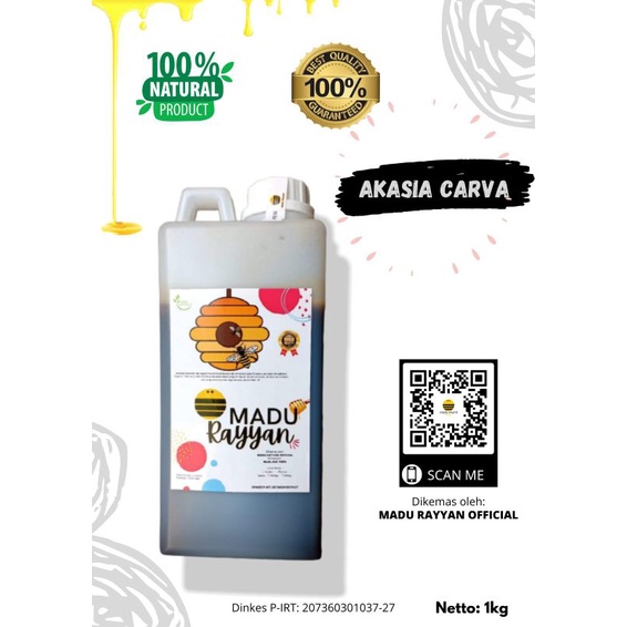 madu hutan akasia carva 1kg/madu asli/original/raw honey.