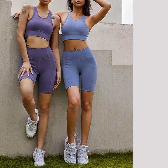 ✼ Set Pakaian Olahraga Wanita Pakaian Gym Pakaian Olahraga Fitness Yoga Gym Suit Seamless Setelan Ba