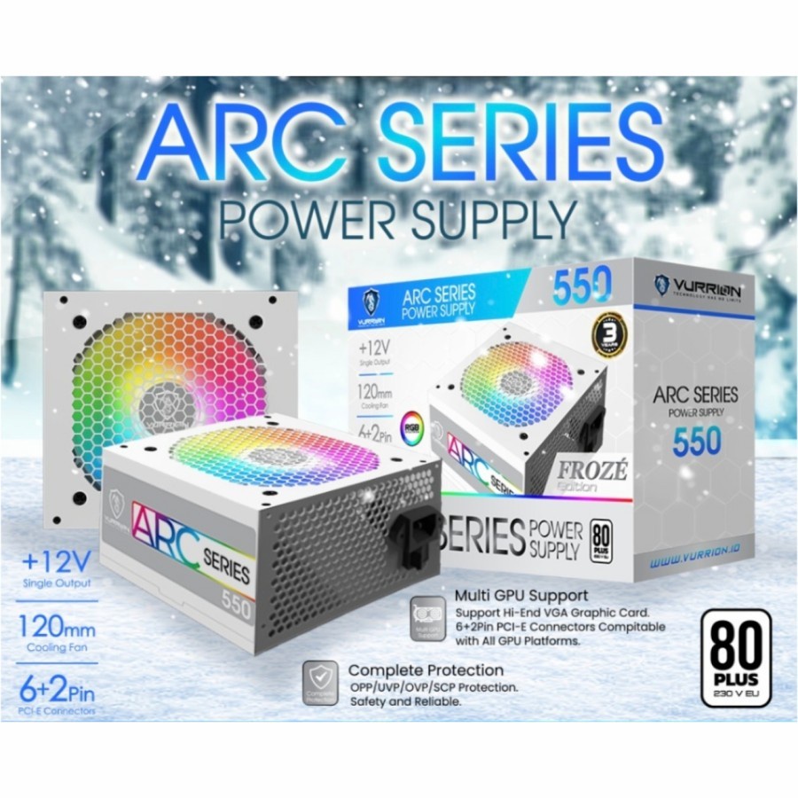 POWER SUPPLY/PSU VURRION ARC SERIES 550 FROZE EDITION 80+ RGB 550W