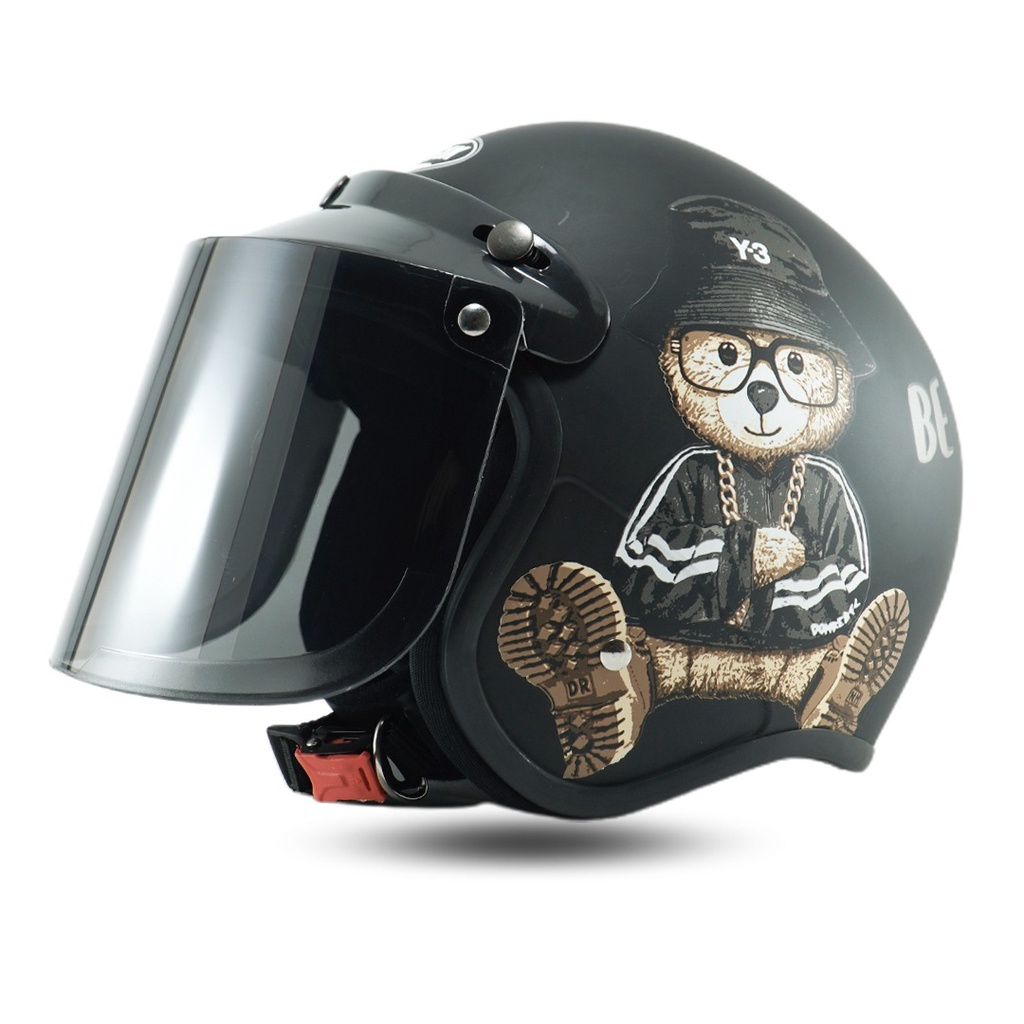 Helm Bogo Dewasa Motif BEAR Helm Retro Terbaru Lucu SNI