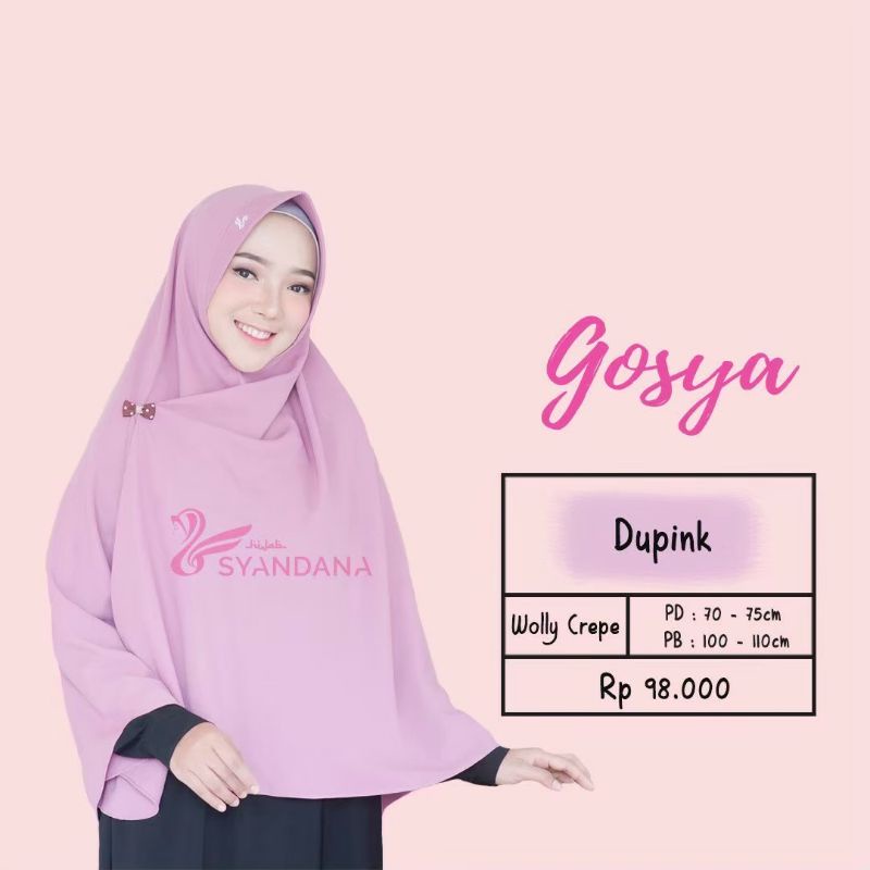 Hijab Syandana Gosya (L) Warna Baru Dan Lama Khimar Bergo Kerudung Jilbab Instan-Dupink