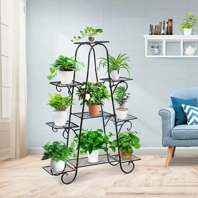 Standing Pot rak besi rak pot tanaman hias bahan besi kokoh bentuk unik