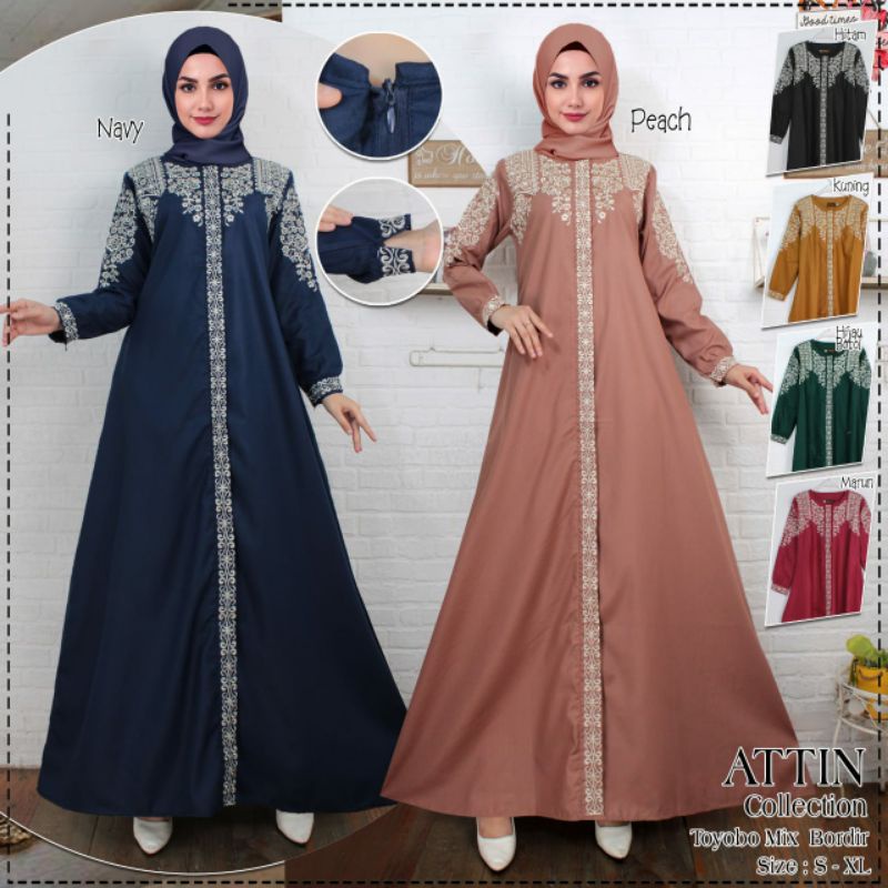 Gamis Attin Premium Original / Gamis Toyobo / Gamis  Bordir / Gamis Dewasa / Gamis Seragam / Fashion