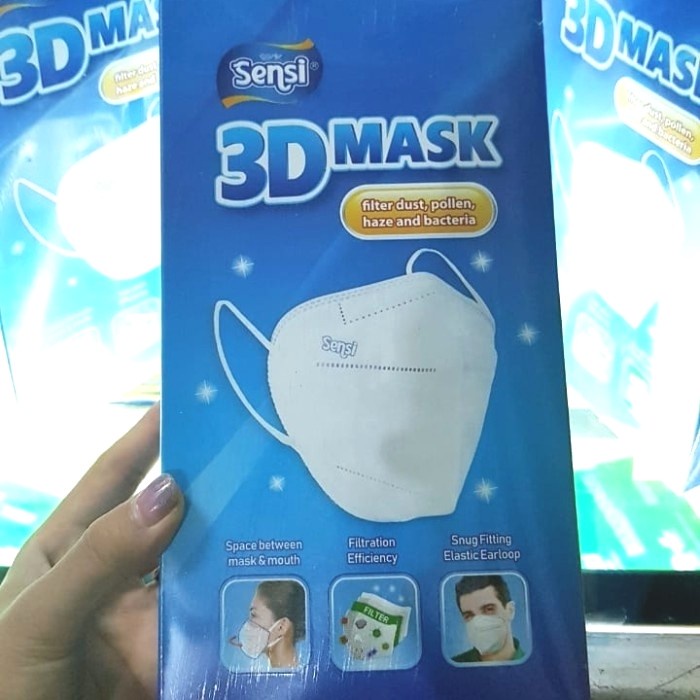 Masker - Sensi 3D Mask Isi 10 /Masker Sensi 3D/Masker Sensi 4Ply/Masker Kn95