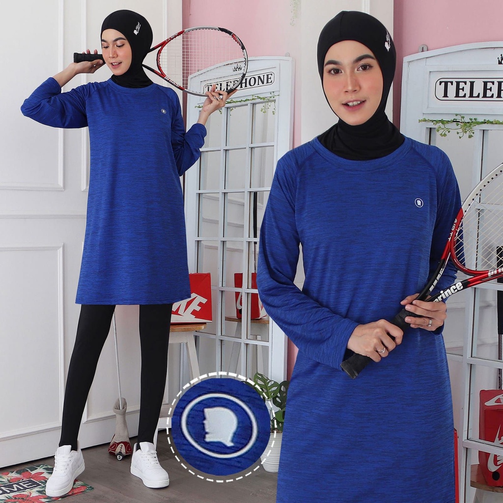 HITJAB - Tunik Sport Olahraga Wanita Misty Untuk Bersepeda Lari Senam Zumba 8812-5