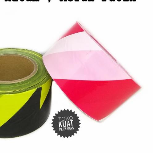 

♜ NNG barricade tape, police line, warning belt 3" - Merah Putih ►