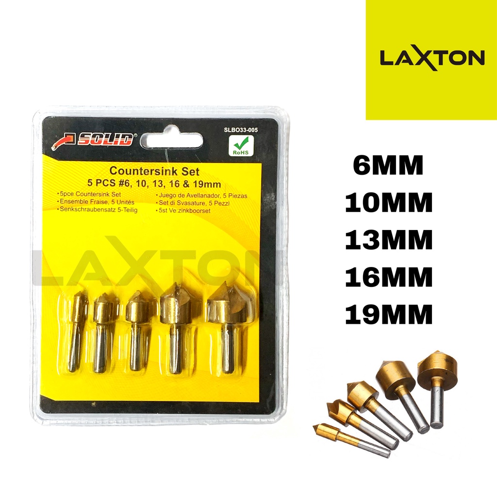 SOLID MATA BOR COUNTERSINK 5 PCS/SET SLBO33-005 GOLD