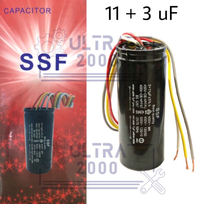 CAPASITOR / KAPASITOR MESIN CUCI 3+11UF / 11+3UF / / Kapasitor Mesin Cuci Tembaga Umum DLL Best Qual