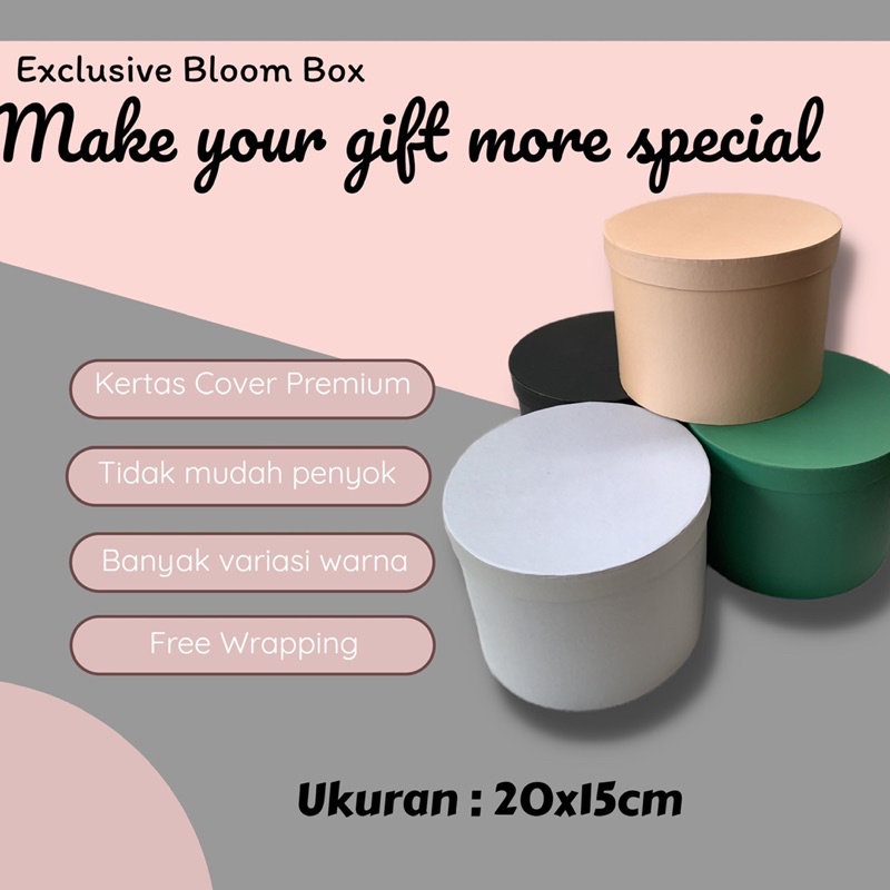 

BLOOM BOX/BOX TABUNG/BOX KADO BULAT