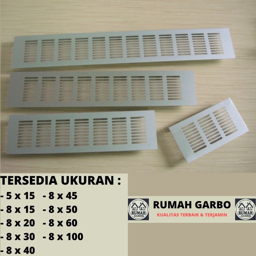 Saringan Ventilasi Udara 8x20 cm Lubang Angin Alumunium Kotak