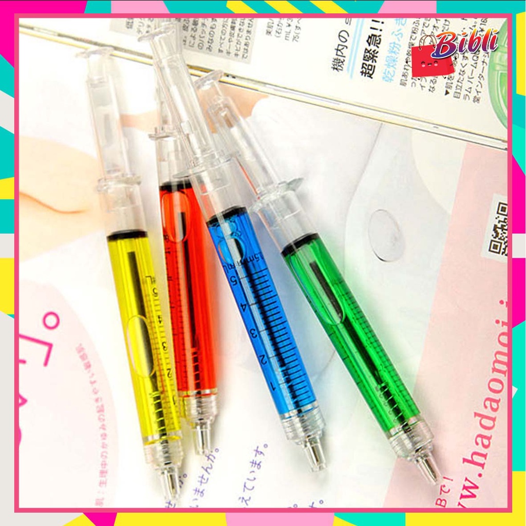 

♛ ♛Pulpen Jarum Suntik Lucu Korean Syringe Ballpoint Pen Souvenir